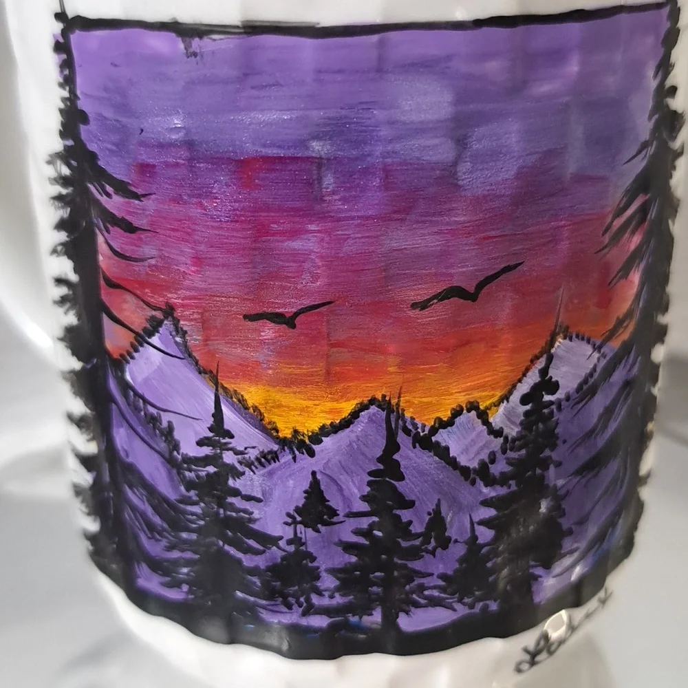 Hand Painted Ceramic Coffee Tea Cocoa Customizable Drink Upcycle Mug Cup - Picture 3 of 6